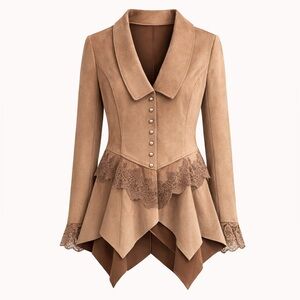 VENUS Tan Lace-Trimmed Jacket